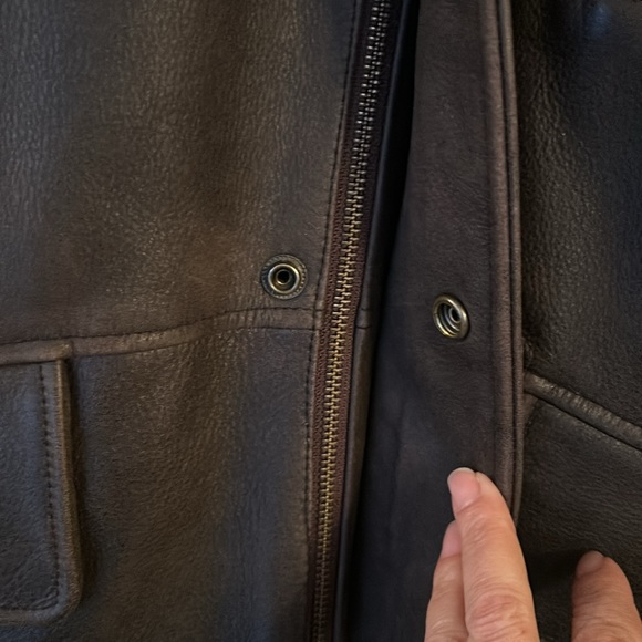 DANIER LEATHER men’s genuine brown leather jacket size large - Picture 7 of 11